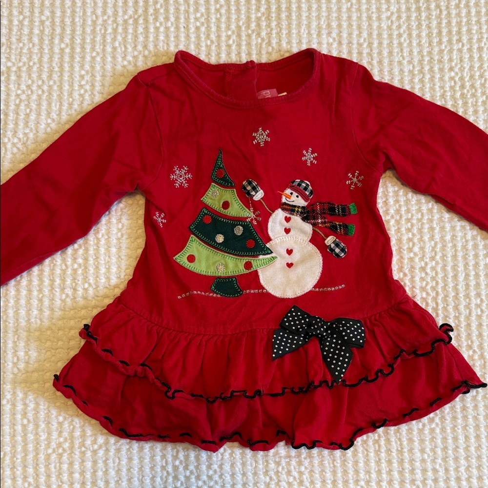 Red Christmas  Ruffle Shirt